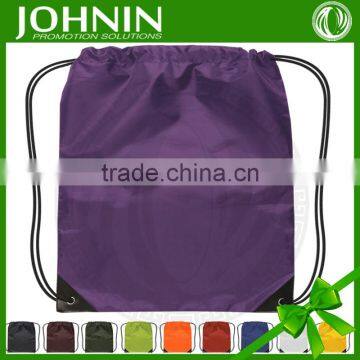 Cheap custom logo 190Tpolyester advertising backpack drawstring bag