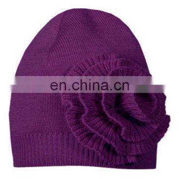 fashional pretty elegant warm soft cozy popular ladies flower beanie