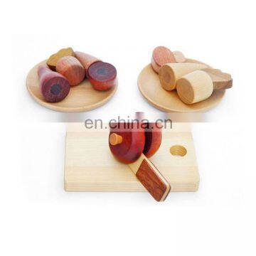 Early Educational Montessori Material Nature Wooden Toys Food Blocks Sets For Kids