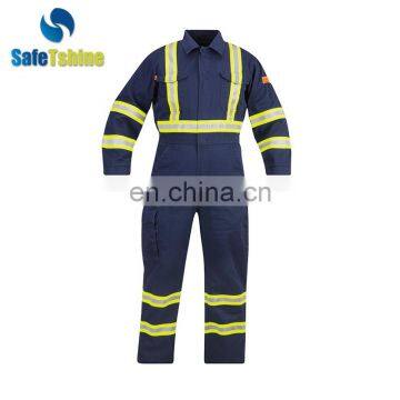 2017 hot sale blue safety coverall high reflective modacrylic coverall cotton flame retardant coverall