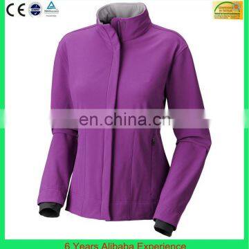 Women's Solid Color Purple Waterproof Windproof Softshell Jacket with ISO certification and Oeko tex(6 Years  Experience)