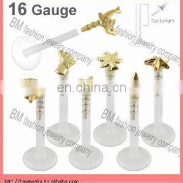 Fashion custom lip ring white labret ring piercing jewelry