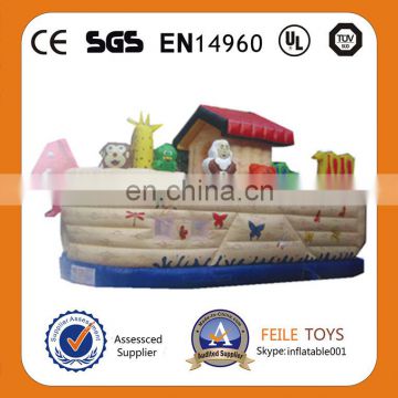 Inflatable catoon boat slide/large outdoor water animal slide