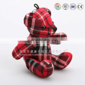 Cloth Doll Plaid shirt Teddy Bear toy with custom logo