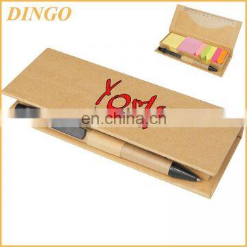 kraft paper cover sticky notes book with pen combined memo pad sticky notepad