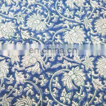 Cotton Hand Block Printed Fabric Floral Cotton Fabric