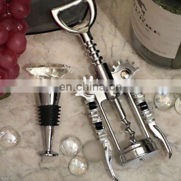 Art Deco Diamond Design Bottle Stopper and Opener Set