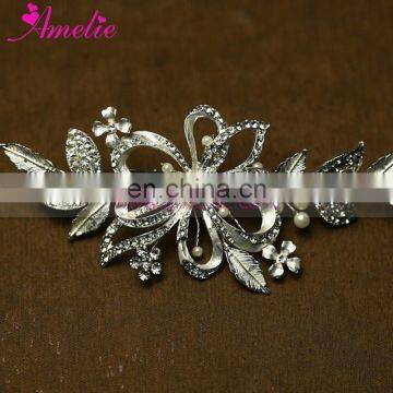 2 Hours Replied Wedding Accessories Bridal Hair Clip Alloy Flowers And Leaves With Rhinestone Headpieces Hair Jewelry