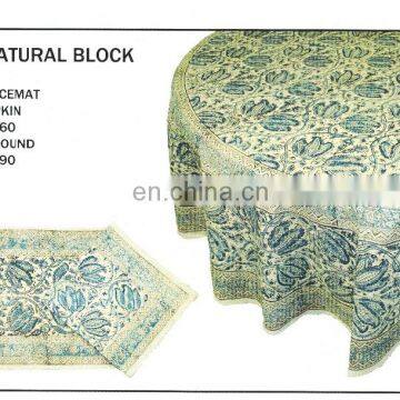 HAND BLOCK PRINTED TABLE CLOTH MAT & NAPKIN