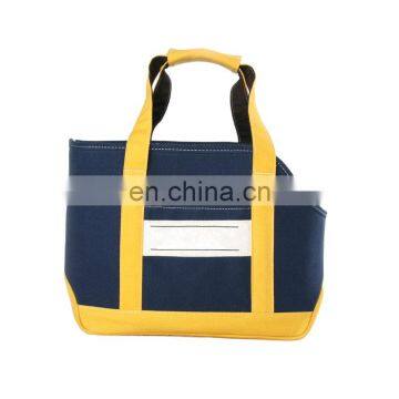 Fashion Design Side Open Bag Dog Pet Carrier for cat with canvas denim