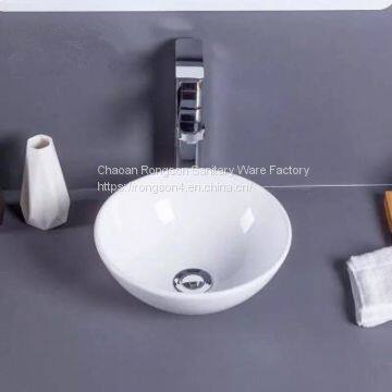 Tabletop bathroom thin new ceramic round white color wash hand factory price competitive china basin