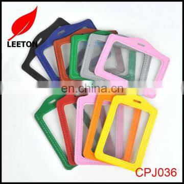 Factory supply good quality leather name ID card holder