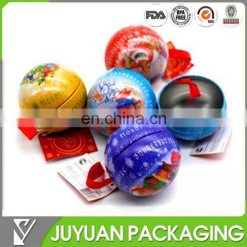 Decorative christmas metal tin ball containers wholesale