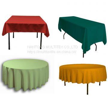 100% polyester table cloth rectangular banquet tablecloth white for weddings suppilers decoration