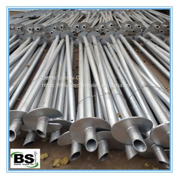 with helical brackets and anchor coupling helical screw piles