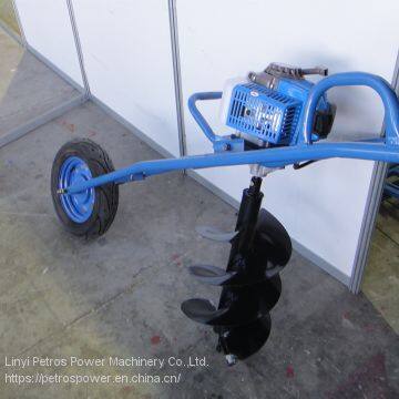 New Design Hand Push Type Wheel Earth Auger Ground Drill With 2 Stroke Gas Engine photo-4
