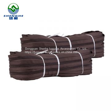 upscale color fixing brown 10# travel luggage accessories and bag parts Twill plastic zipper