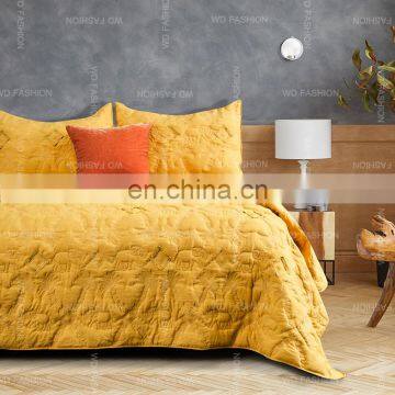 90gsm washed microfiber bedding set bedspread with embroidery quilt cover bedding set