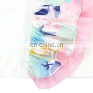 Unique Ruffle Flutter Sleeve Girl Top Baby White Color Top With Colorful Ruffles photo-5