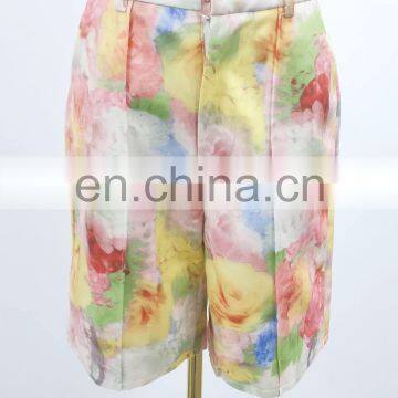 TWOTWINSTYLE Print Hit Color Short Pants Women High Waist Large Size Casual Straight Shorts For Female