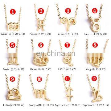 12signs Necklace for Women Cartoon Aquarius Pisces Pendant Gift Clavicular Chain Gold Silver Ethnic Bohemian Choker Necklace photo-2