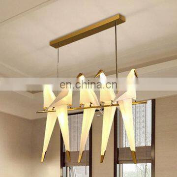 Modern Paper Crane Metal Chandelier LED Bird Design Pendant Lamp For Restaurant Living Room photo-6