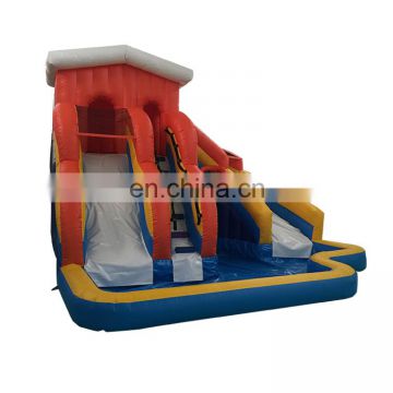 Outdoor children inflatable castle bouncer water slide combo with pool