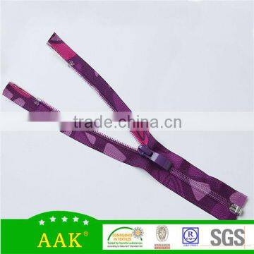 #5 open end nylon zipper stock in fancy waterproof tape