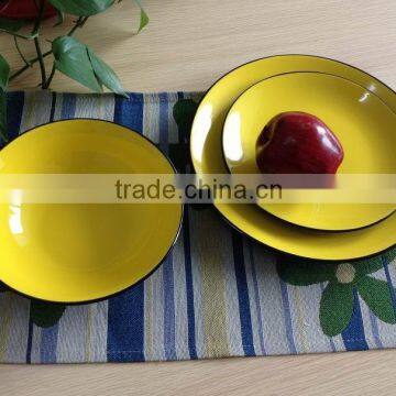 2016 hot sale yellow color glazed dinnerware