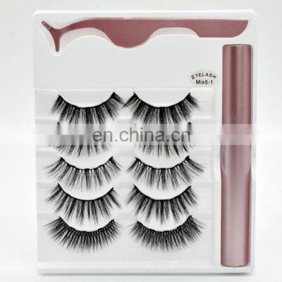 Magnetic Mink False Eyelash Set Private Label Mink Magnetic Eyelashes with Eyeliner Set Custom Magnetic Liner Lashes