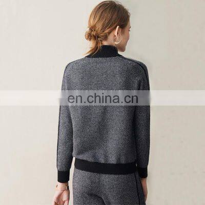 Women Cashmere Lounge Set Women Cardigan Sweater Knitted Joggers Pants 2 Piece Set photo-2