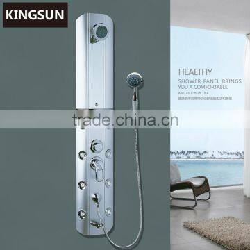 Wall Mounted Aluminum Alloy Body Massage Shower Column Shower Panel With Tub Spout