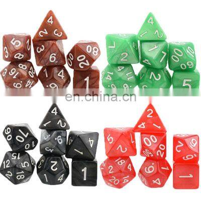 Polyhedral Dice Set With Pouch Double-Colors Gold Numbers of D4 D6 D8 D10 D% D12 D20 for DND RPG Table Games photo-3