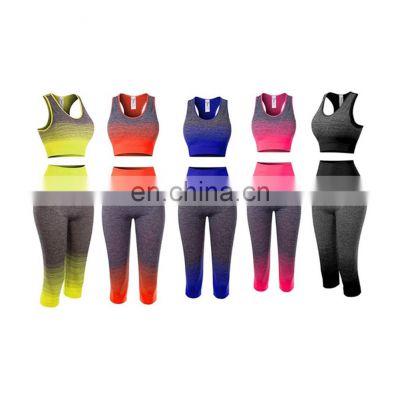 Ombre 2 Piece Fitness, Yoga Wear Women Sports Clothes Fitness Gym Workout Active Wear Set/