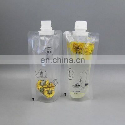 Custom Print Juice Pouch Plastic Drink Bag With Spout