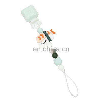 Food Grade BPA Free Soft Baby Pacifier Clip Silicone Beads for Gift photo-4