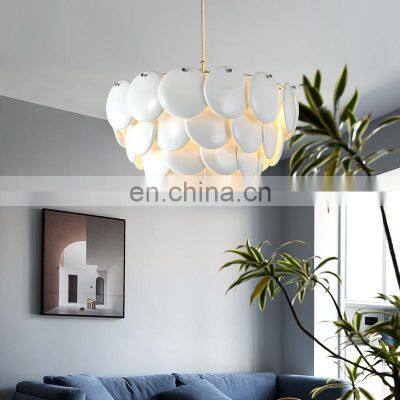 Modern Minimalist LED Chandelier For Dining Room Living Room Ceramic Hanging Lamp White Decor LED Pendant Light