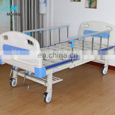 Home Use Clinic Ward Furniture Low Hospital Beds Two Function Manual Cranks Medical Patient Bed with Mute Wheels