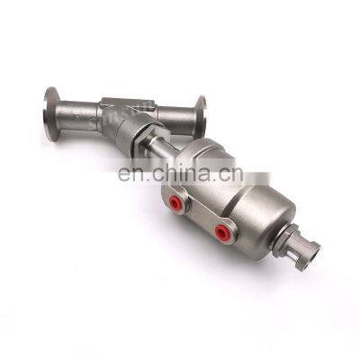 SS304/316L Sanitary Flange Angle Seat Valve With Stainless Steel Pneumatic Actuator photo-4
