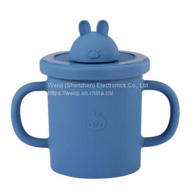Weiqi Silicone Sippy Cups Animal Shape Kids Toddler Training Drinking Straw Cup With Lid photo-3