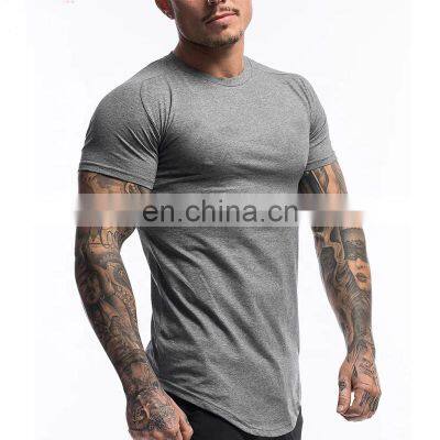 Custom Drop Hem Gym T-shirts Cotton Spandex