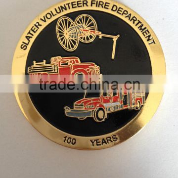 Slater Volunteer Fire Department metal challenge coin society coin