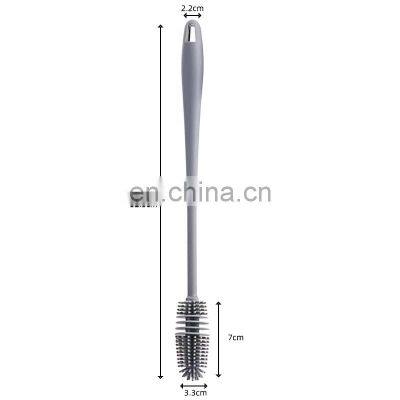 Silicone Cup Brush Cup Scrubber Glass Cleaner Kitchen Cleaning Tool Long Handle Drink Wineglass Bottle Glass Cup Cleaning Brush photo-2