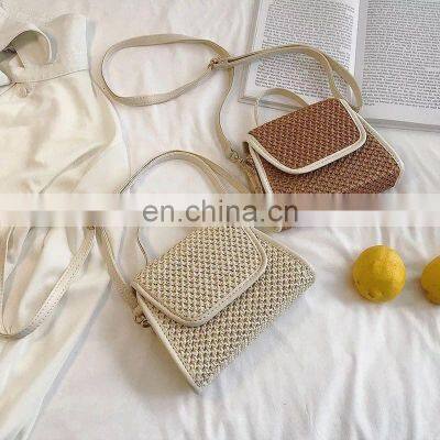 Best Seller Straw Crossbody Bag with Leather Strap Vintage Fashional Bag Cheap WHolesale in Bulk Vietnam Manufacturer