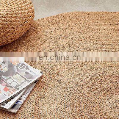 Natural Handmade Water Hyacinth Carpets & Mat Straw Rug Floor Decor Wholesale Vietnam Supplier