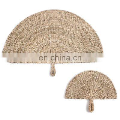 Hot Sale Art Decoration Natural Seagrass Fan Wall Decor With Handle Woven Fan and Wall Decor Set of 2 Cheap Wholesale photo-2