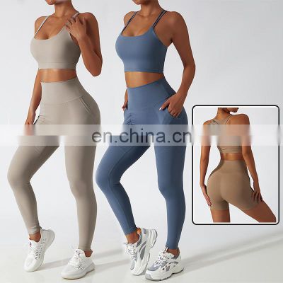 Recycled Eco-friendly Fabric 2/3/4 Pieces Free Matching Fitness Yoga Set Bra And Shorts Leggings Sportswear Training Suit Set