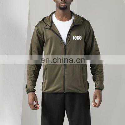 Wholesale Custom Logo Man Sports Running Training Long Sleeve Jacket Gym Fitness Jogger Wear Outfit Clothes For Men