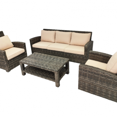 All Whether High Level Maual Weave Rattan Aluminium Sofa Garden Outdoor Furniture 4pcs Patio Set