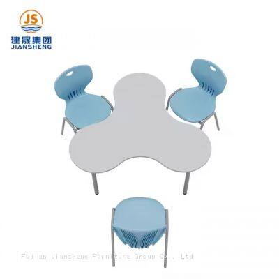 JS Best Selling Cloud Shape Student Classroom Desk Metal Frame Activity Training Table photo-2